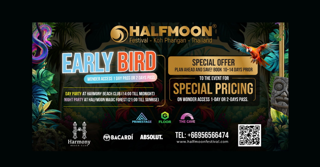Attention !!

- 5th September 2026 : Day party at Harmony beach club from 14:00 till Midnight (Pre-Halfmoon)

- 6th September 2026 : Night party at Halfmoon Magic Forest from 21:30 till Sunrise (Main-Event)

**Please show your ticket and proof of identity e.g. Id card/Passport/Driving License to check in and attend the party (A screenshot is accepted)**

- All tickets are Non-Refund and name changed are not permitted.